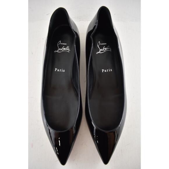 Christian Louboutin Hot Chickita Flat Black Patent Leather Ballet Ballerina 40 - Picture 8 of 12